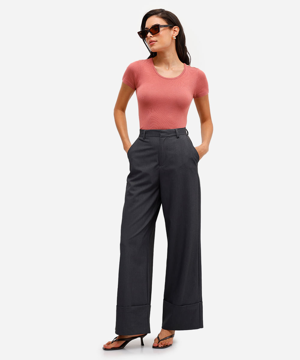 blusa baby look feminina de tricot com botões rosa