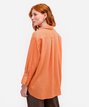 camisa feminina com linho laranja