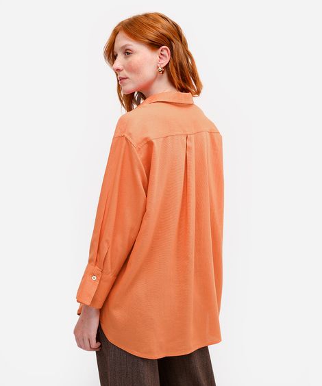 camisa feminina com linho laranja