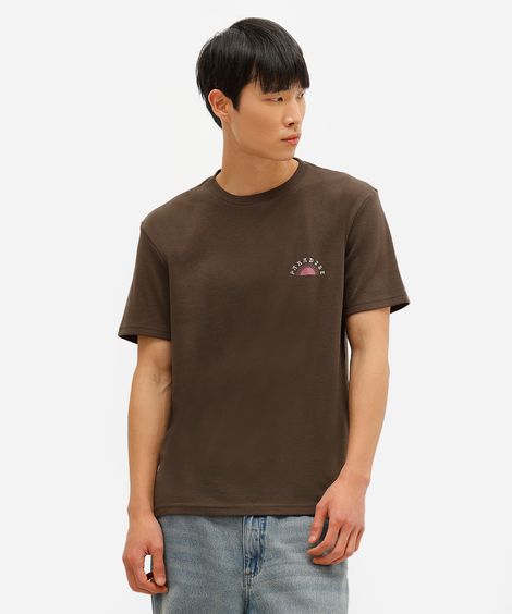 camiseta masculina manga curta paradise marrom