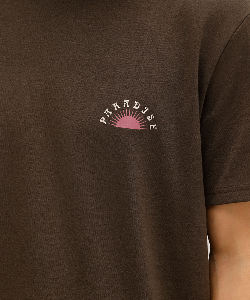camiseta masculina manga curta paradise marrom