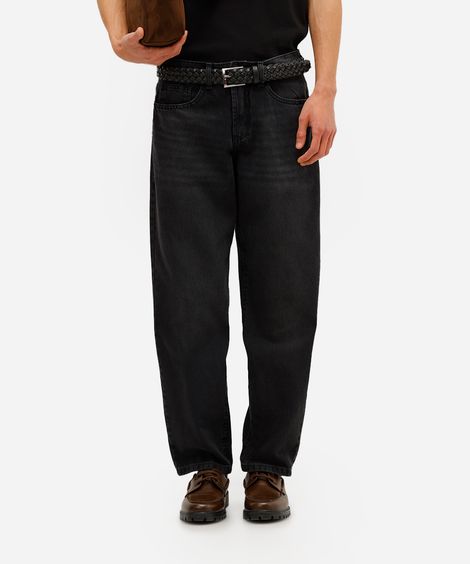 calça skater masculina jeans preta