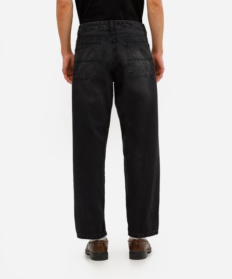 calça skater masculina jeans preta