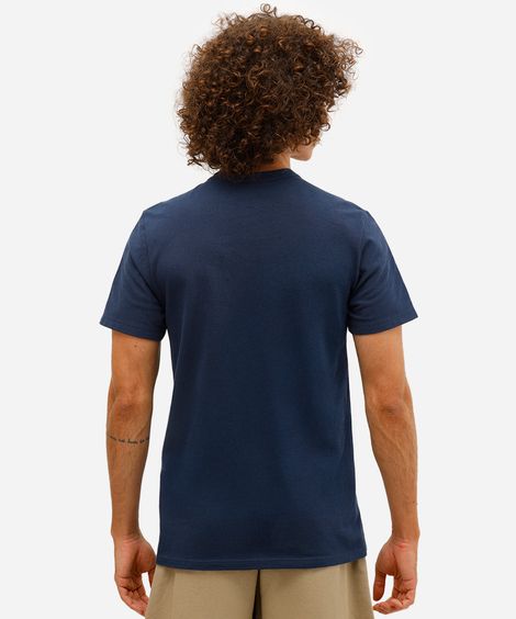 polo masculina gola padre com botão piquet azul