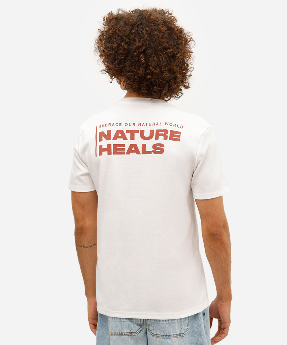 camiseta masculina nature heals off white