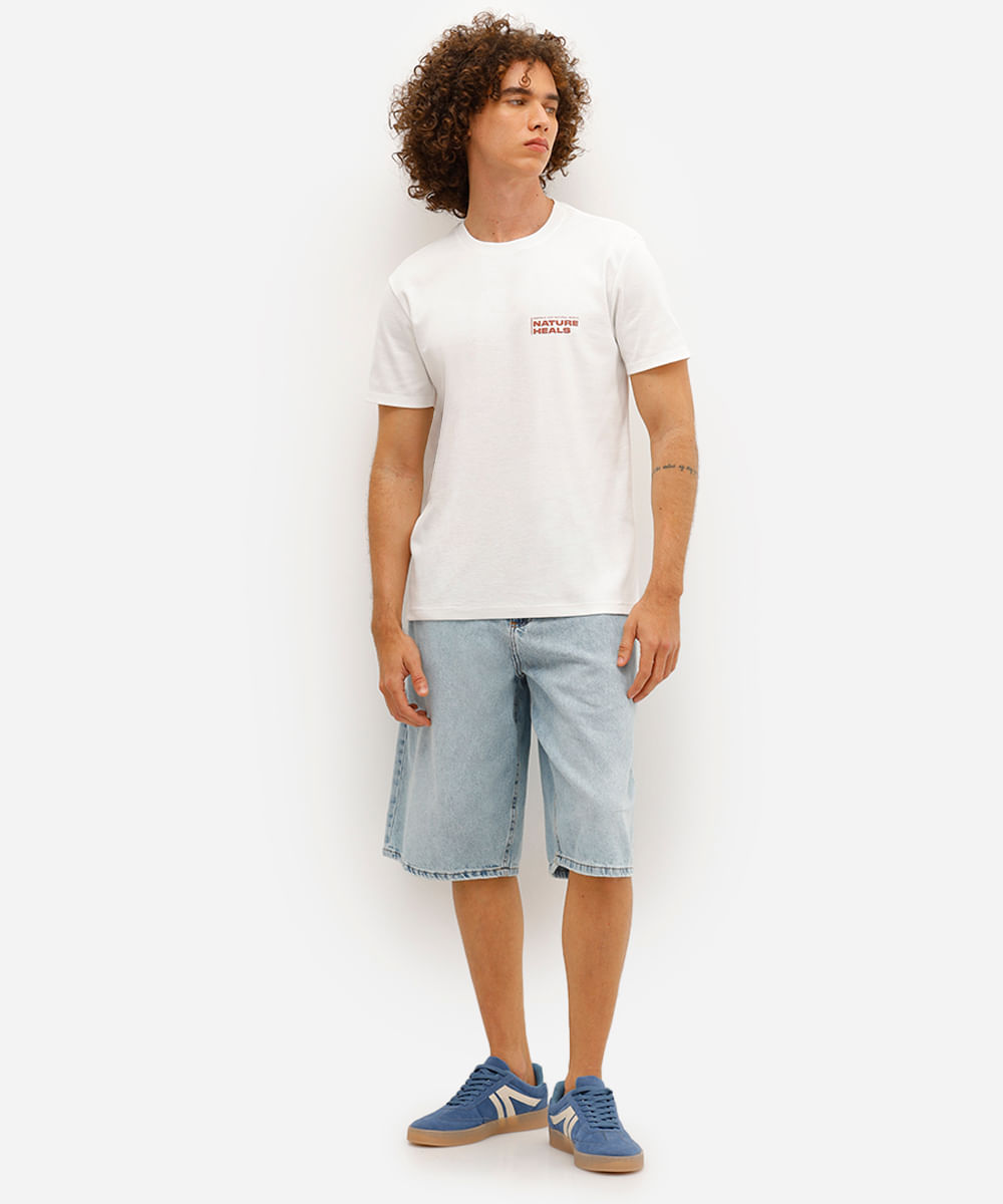 camiseta masculina nature heals off white