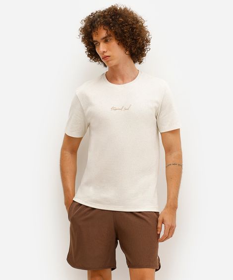 short masculino cós elástico marrom