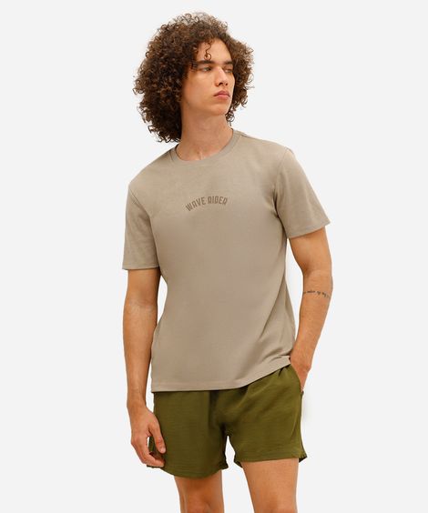 short masculino texturizado cós elástico verde