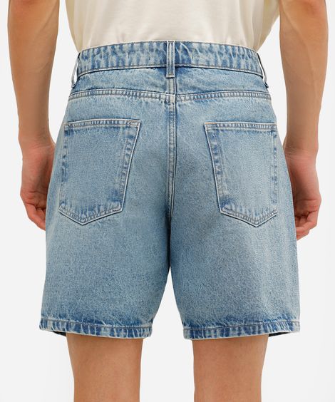 bermuda masculina jeans azul