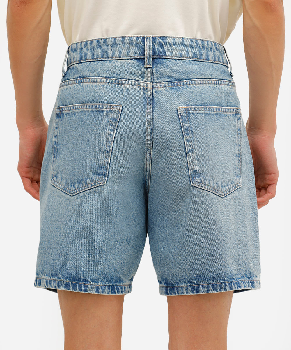 bermuda masculina jeans azul