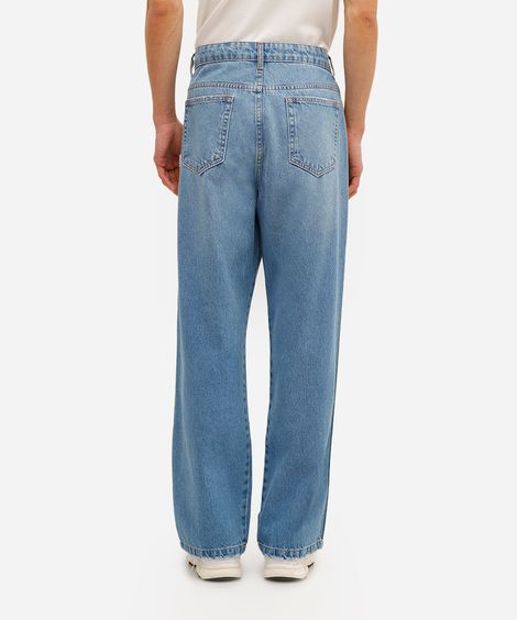 calça baggy masculina jeans com listras azul