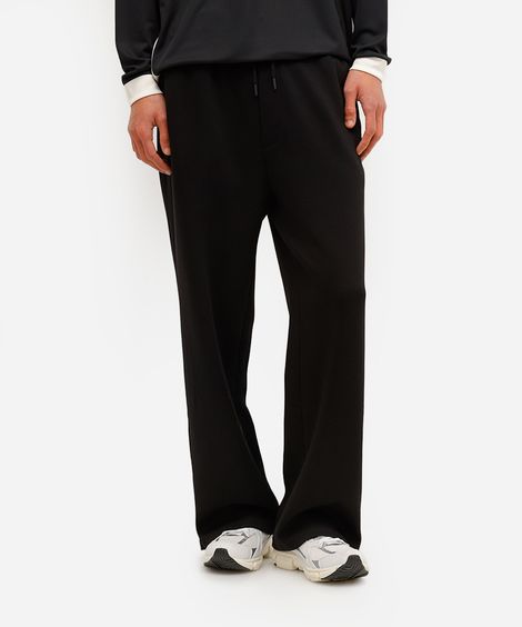 calça baggy masculina de moletom preta