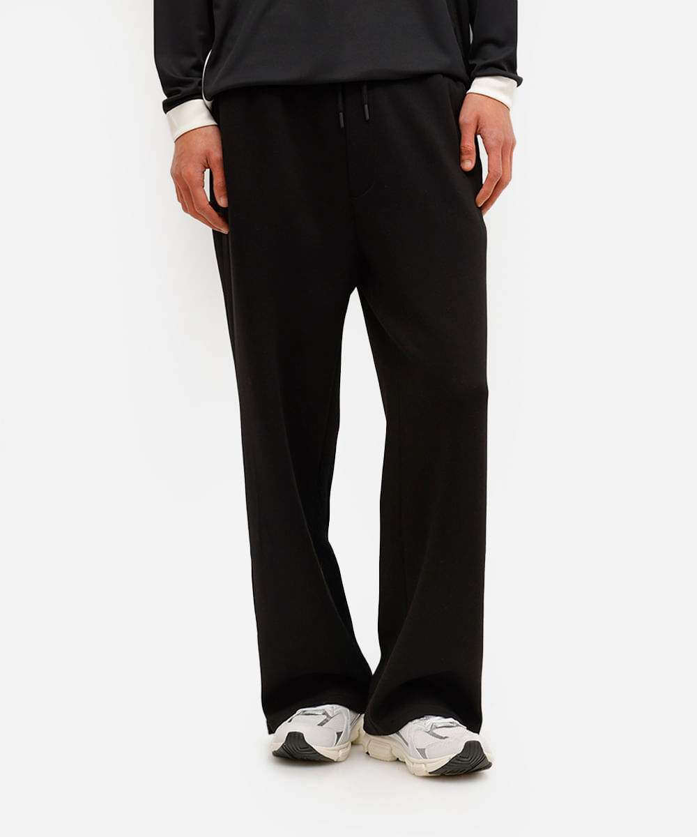 calça baggy masculina de moletom preta