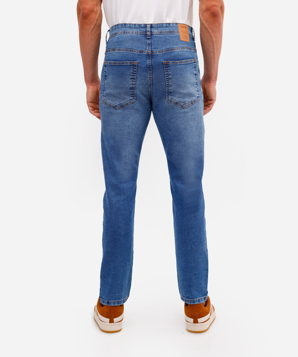calça slim masculina jeans azul