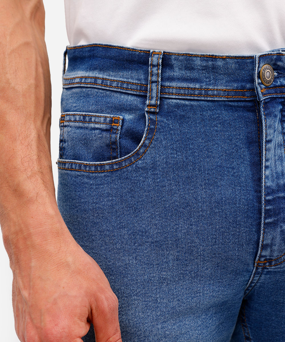 calça slim masculina jeans azul