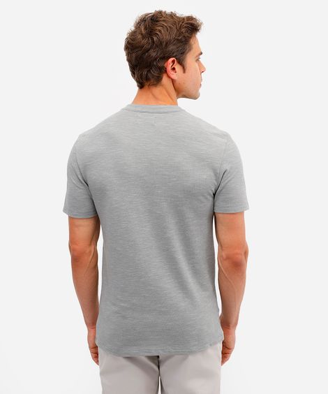 polo masculina de algodão gola padre texturizada verde