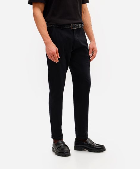 calça slim masculina de sarja preta