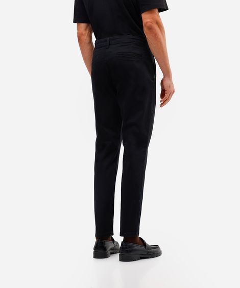 calça slim masculina de sarja preta