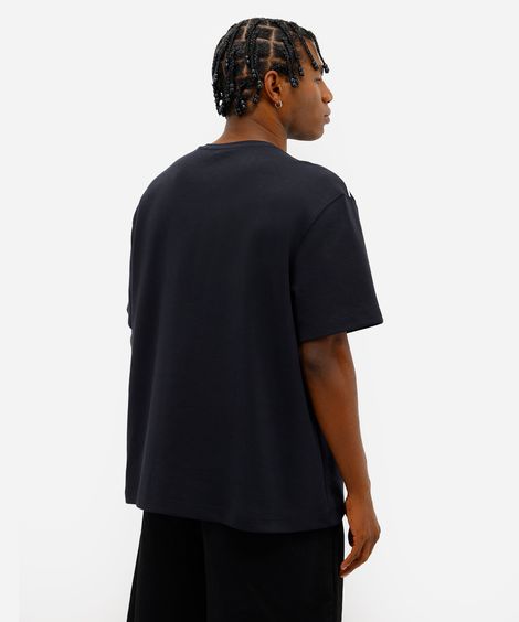 camiseta masculina de algodão com bordado preta