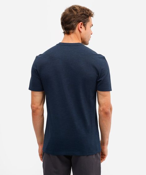 polo masculina de algodão gola padre texturizada azul