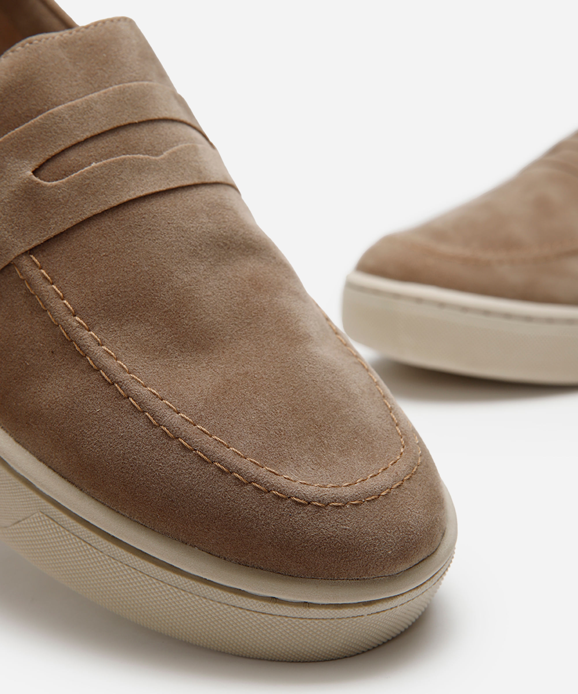 mocassim pespontado texturizado oneself bege