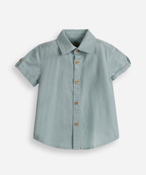camisa de algodão infantil manga curta verde