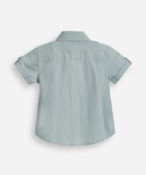 camisa de algodão infantil manga curta verde