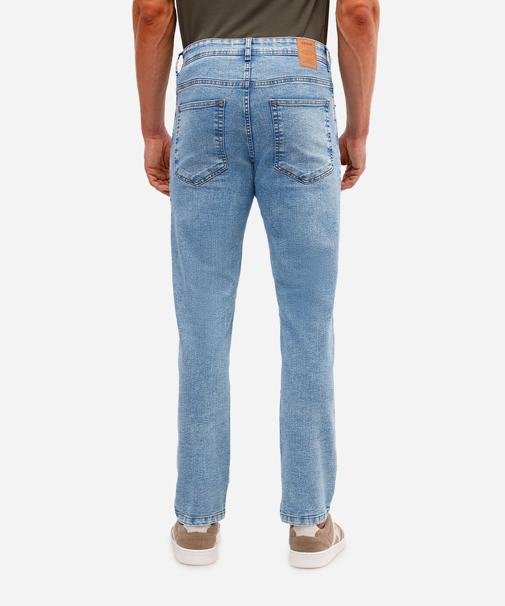 calça slim masculina jeans azul