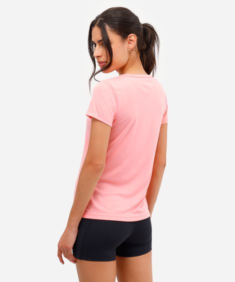 blusa feminina básica manga curta esportiva rosa