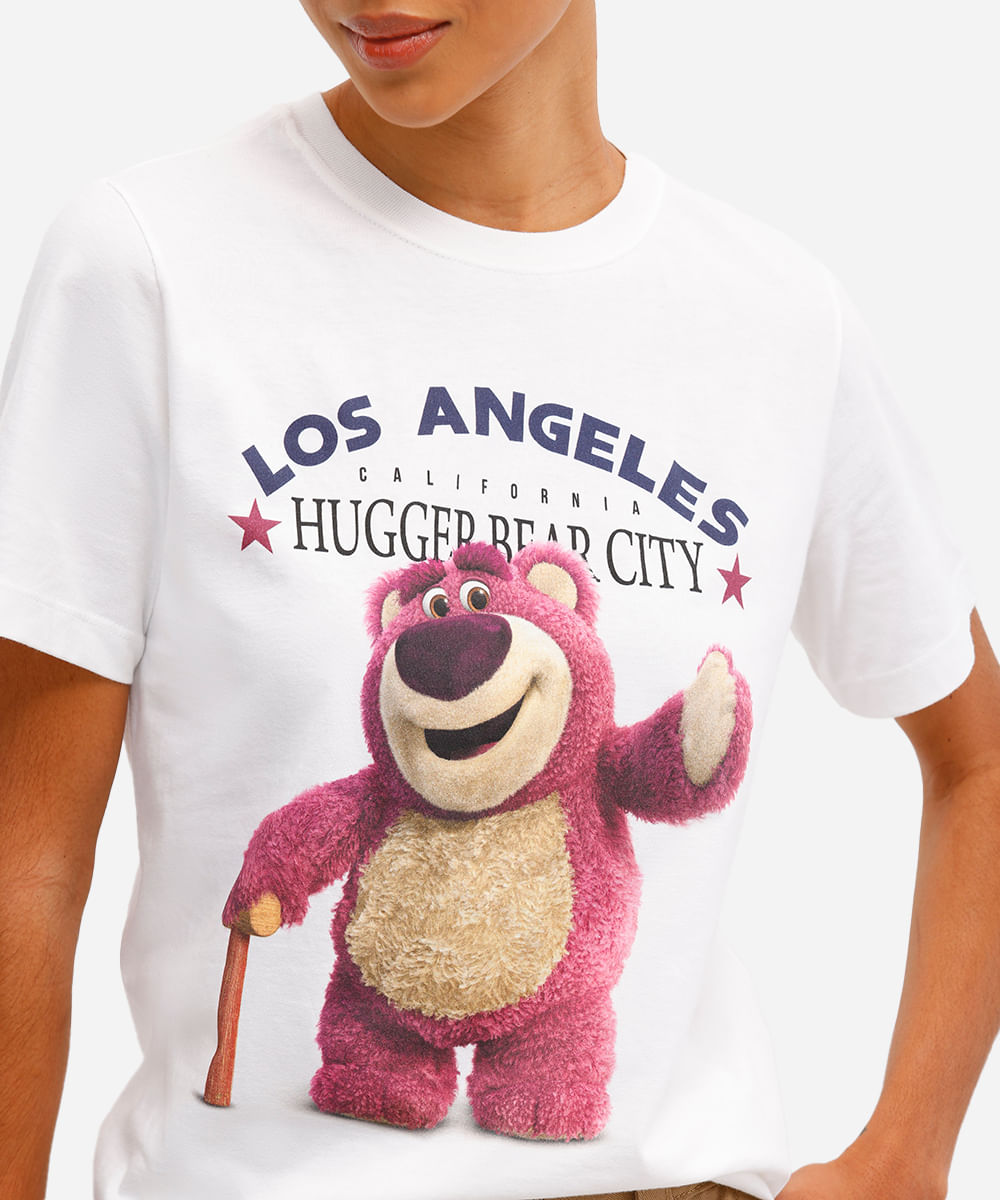 camiseta feminina de algodão lotso toy story off white