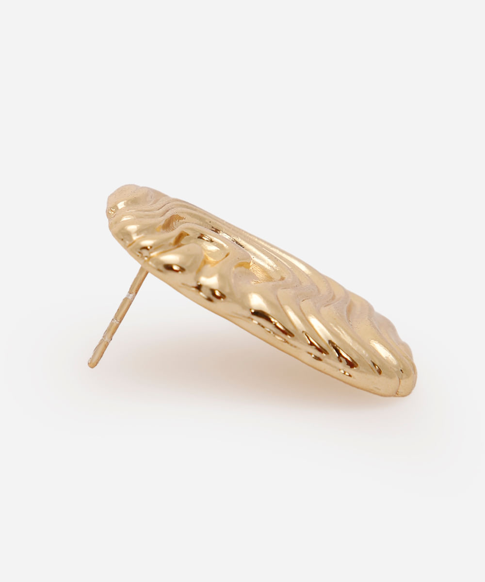 brinco texturizado mindset dourado