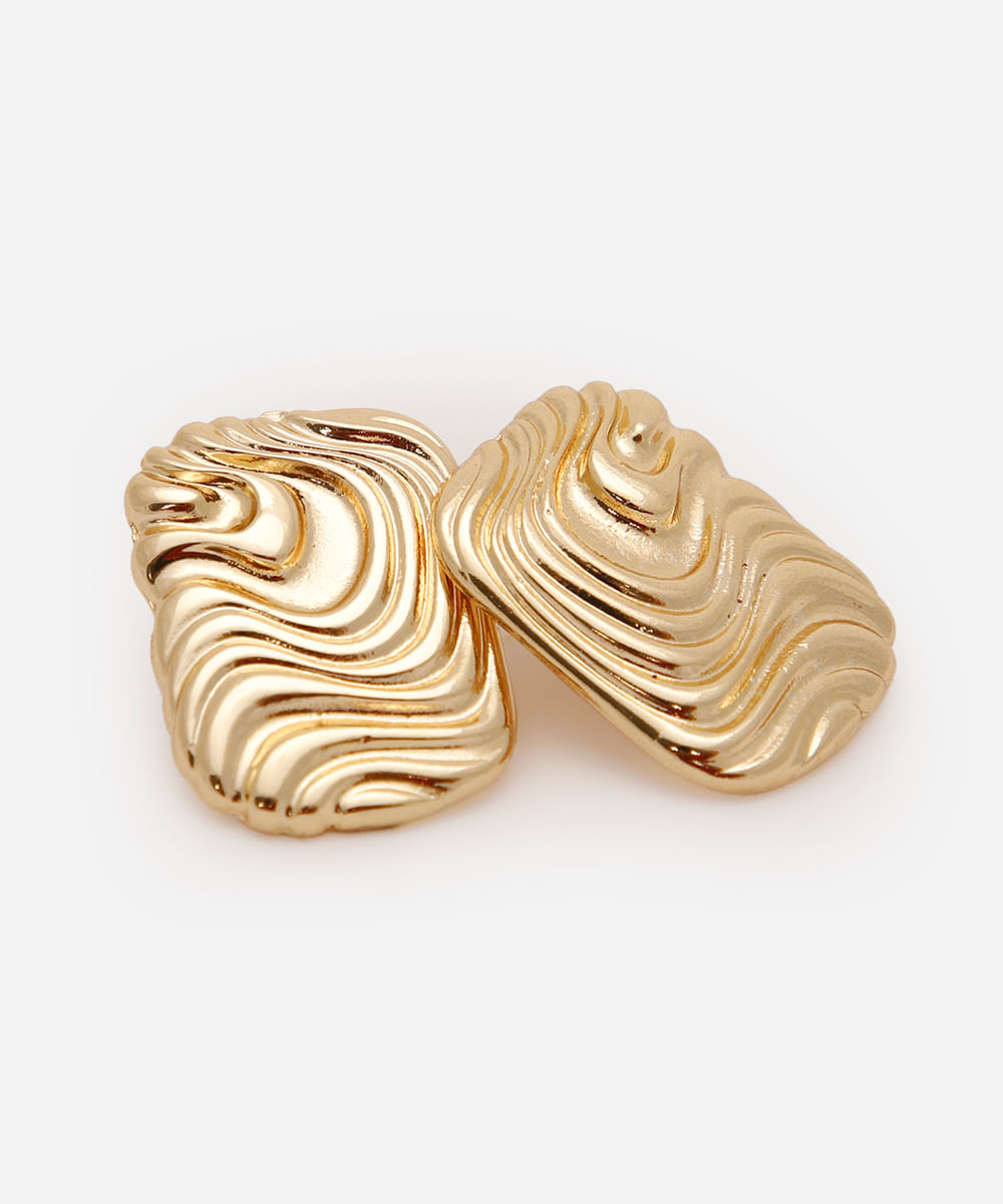 brinco texturizado mindset dourado