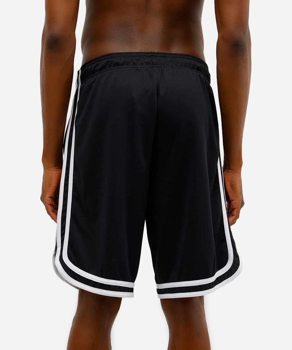 bermuda basquete masculina esportiva ace texturizada preta