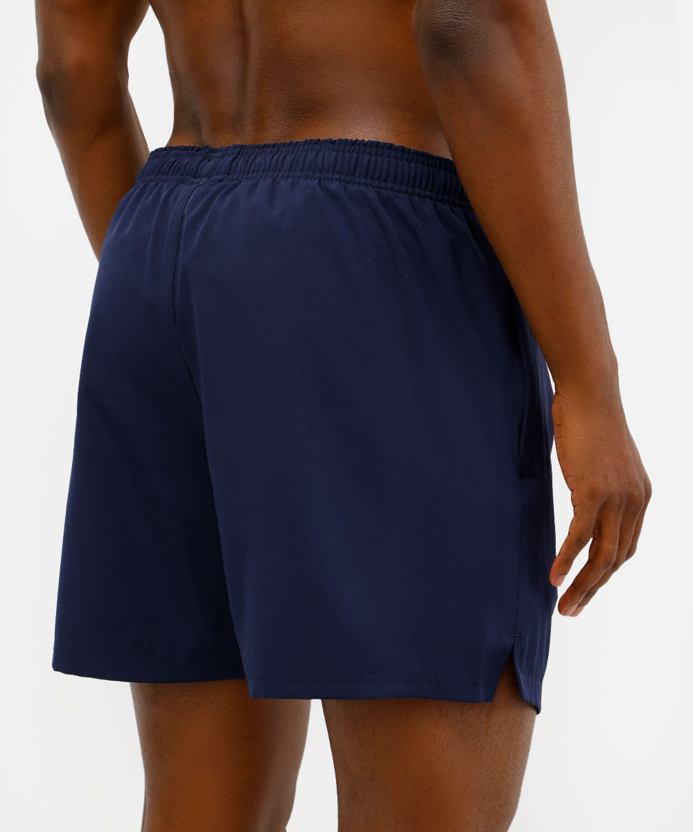 short masculino esportivo bolso com zíper azul