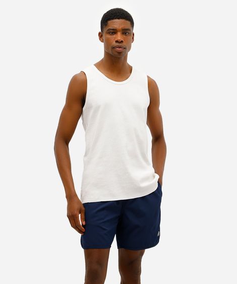 short masculino cós elástico bolso com zíper azul