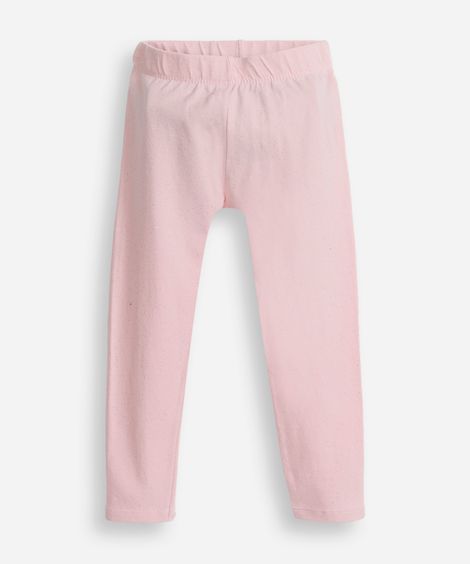 calça legging infantil com glitter rosa