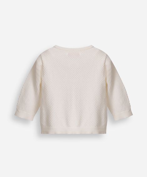 cardigan infantil de tricot texturizado off white
