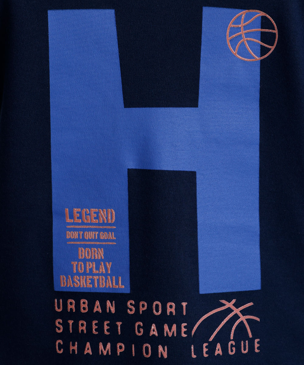 camiseta infantil com algodão estampada azul