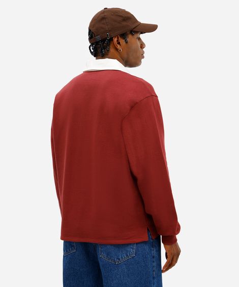 polo masculina de moletinho manga longa art district vermelha