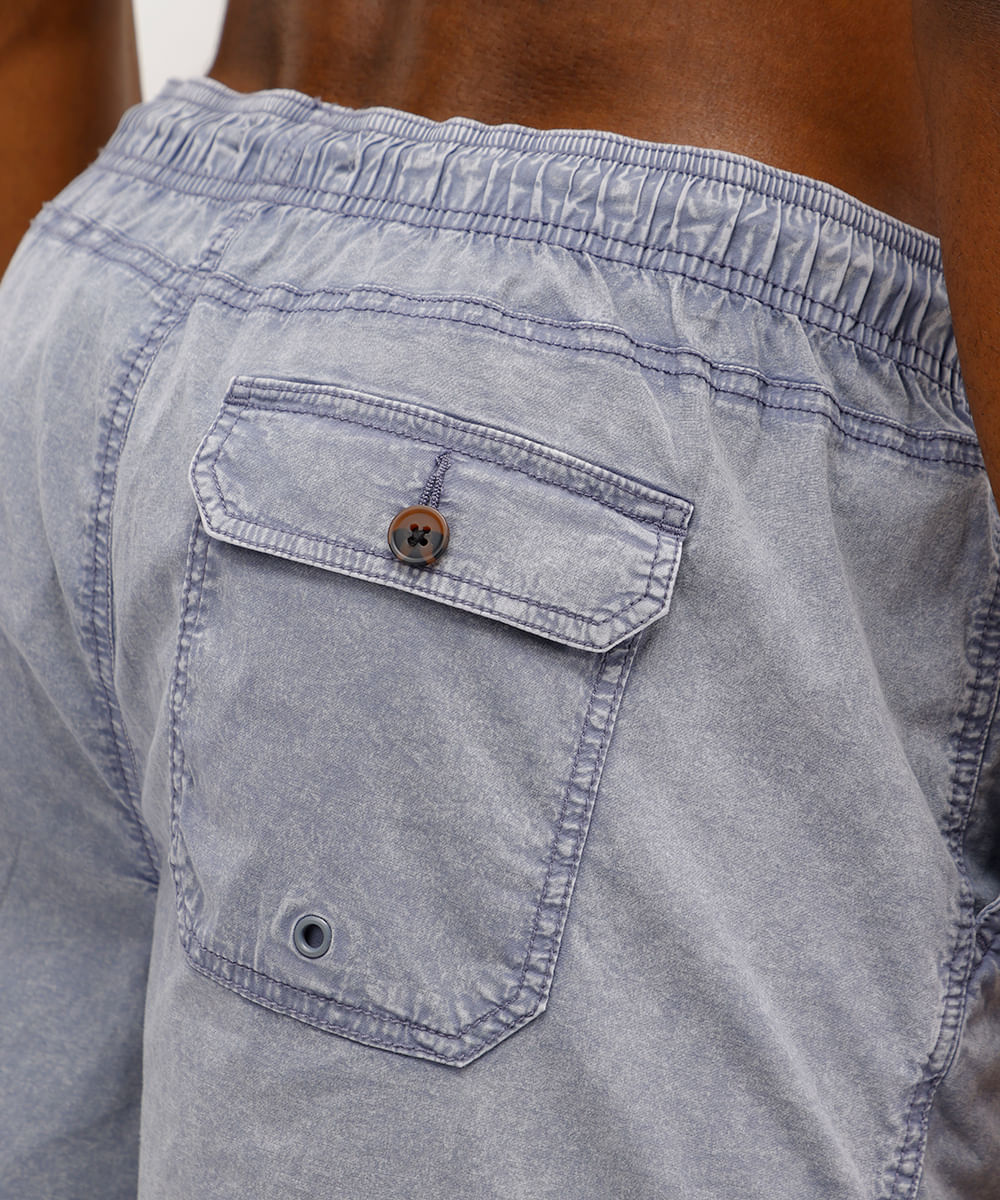 bermuda masculina de algodão estonada azul