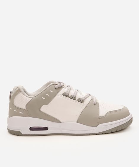 tênis casual com recortes ace cinza