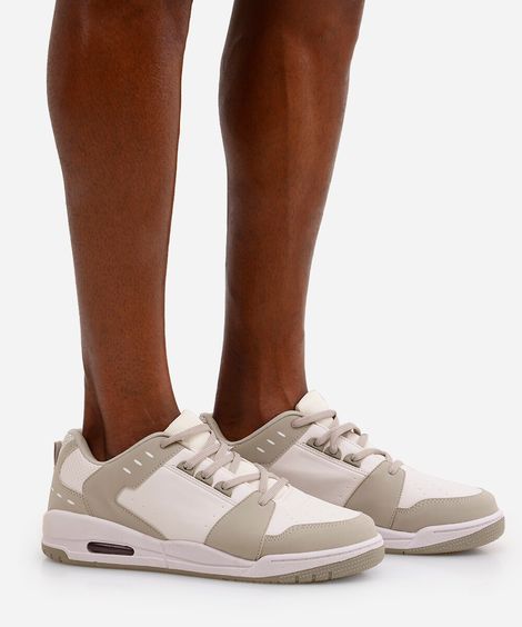 tênis casual com recortes ace cinza