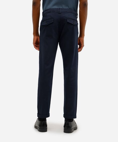 calça slim masculina de sarja azul