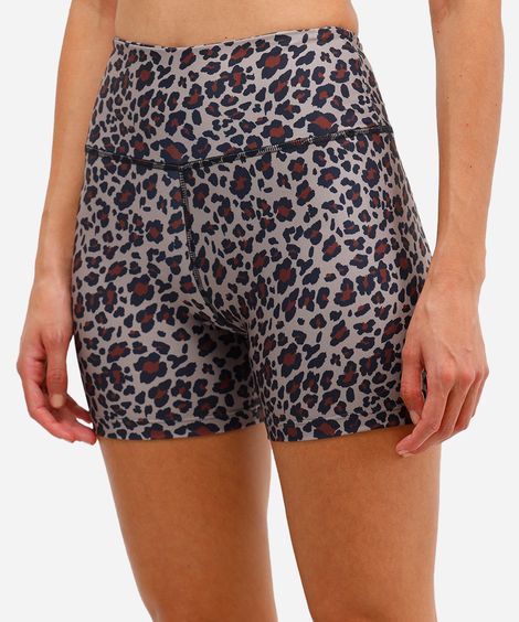 bermuda feminina esportiva ace animal print bege