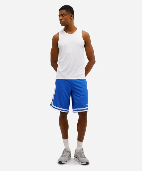 bermuda esportiva basquete masculina texturizada azul