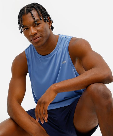regata esportiva masculina com reflexivo azul