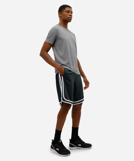 bermuda esportiva basquete masculina texturizada verde