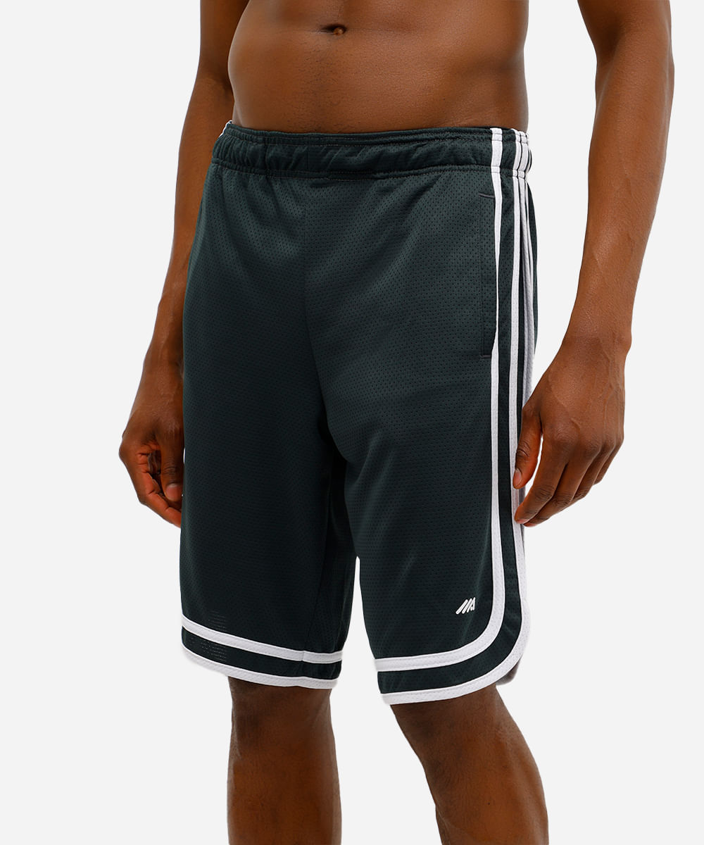 bermuda esportiva basquete masculina texturizada verde