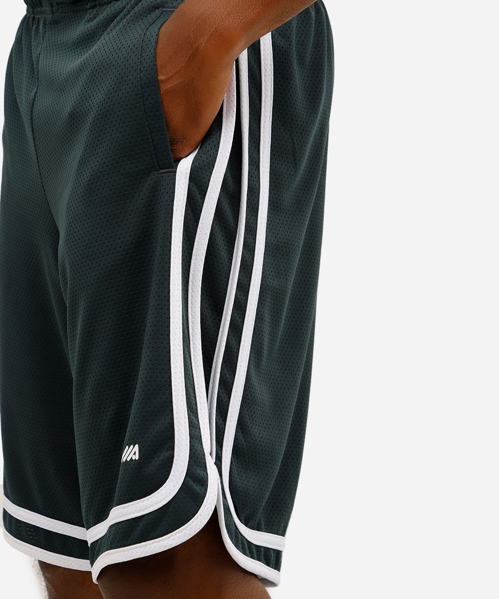 bermuda esportiva basquete masculina texturizada verde