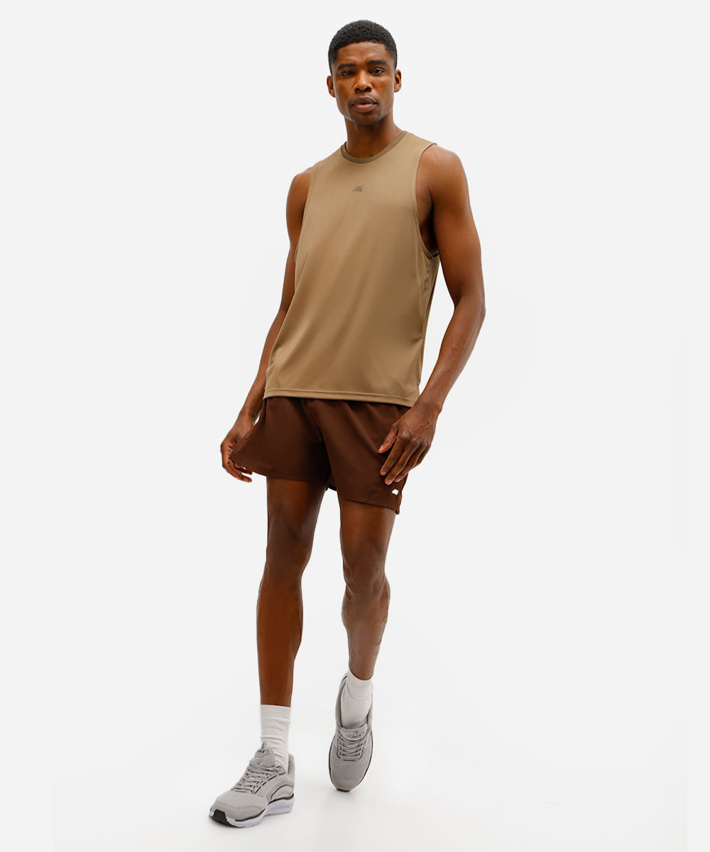 short masculino esportivo bolso com zíper marrom